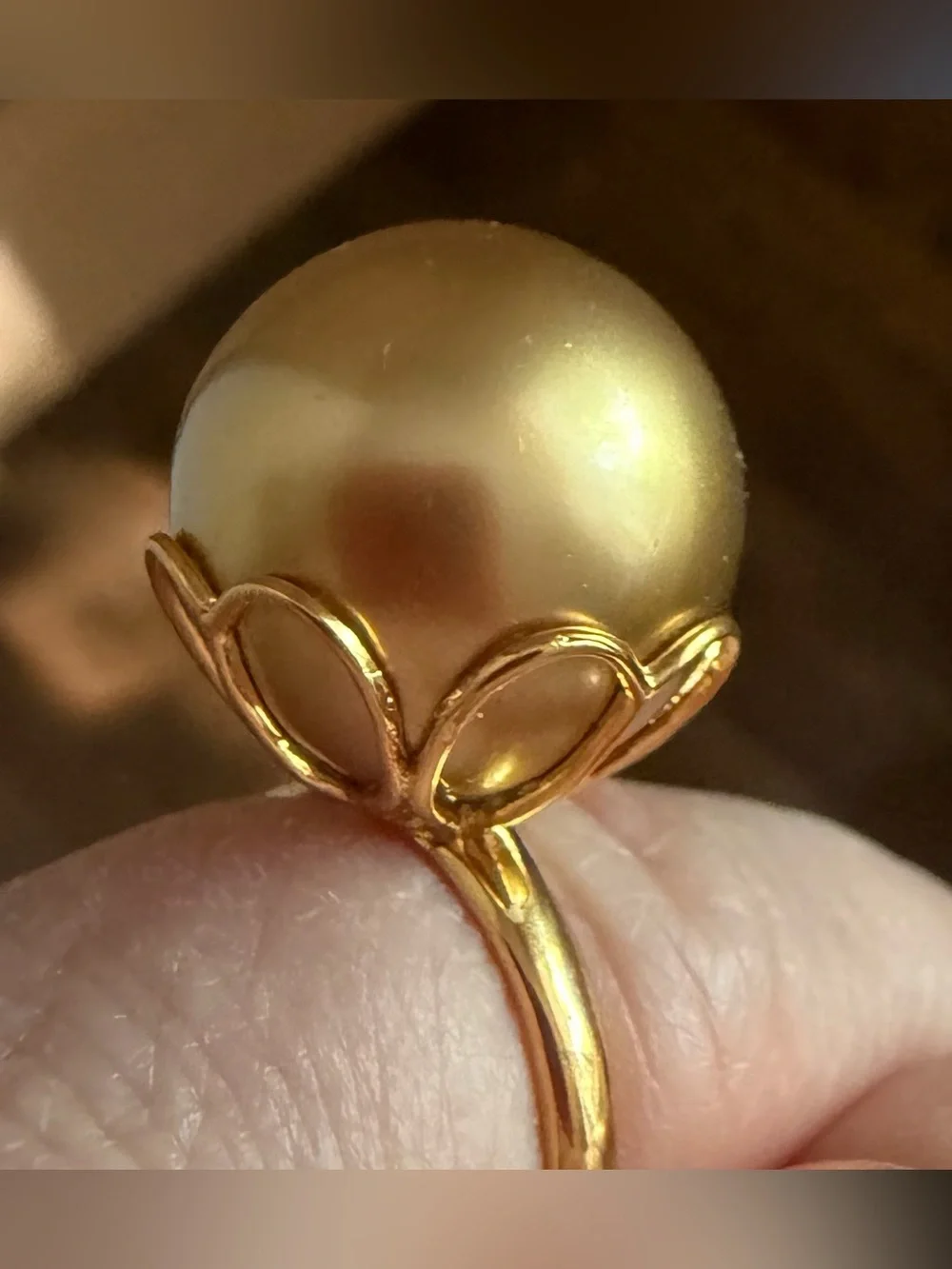 Kate Spade Flower Pearl Hoop Gold-Tone Earrings with matching ring size 7